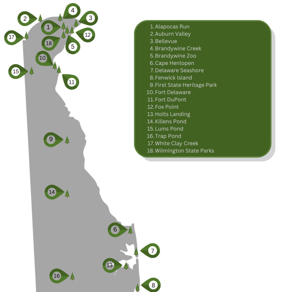 Delaware State Park Map